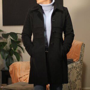 Anne Klein Trench Coat Cashmere And Lambswool, Long Coat